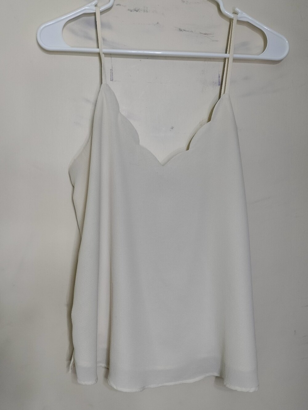 Cream Scalloped V-Neck Cami